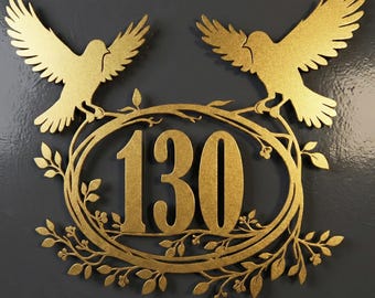 Número de Casa Moderno Metal Negro | Placa Dirección Exterior | Letrero Personalizado Grande | Decoración Fachada 3D