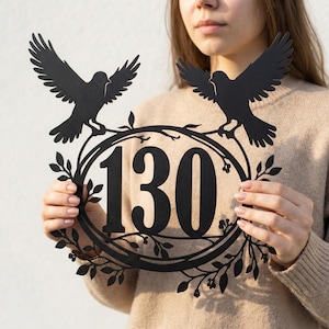 Modern Metal Address Sign, Custom House Number Plaque, Porch Decor