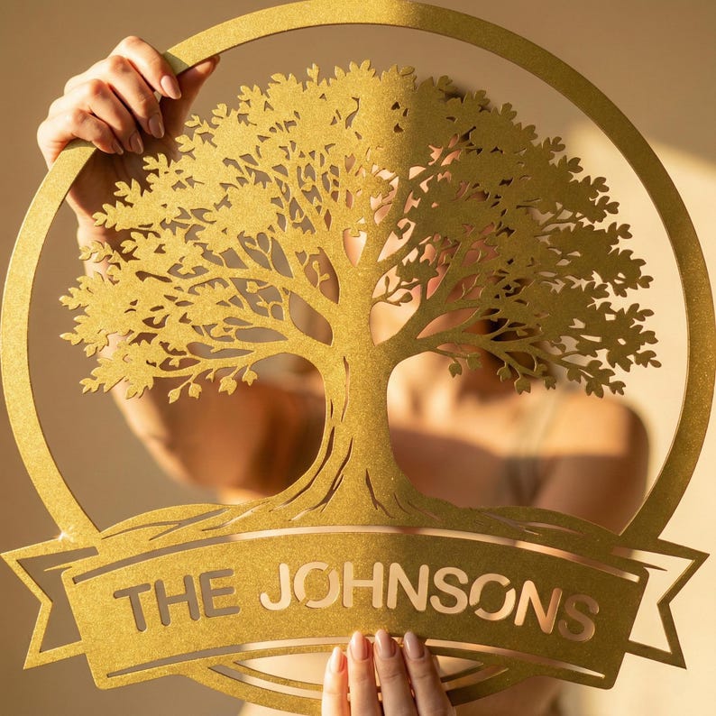 Personalized Family Tree Metal Wall Art, Custom Name Sign - Etsy Australia