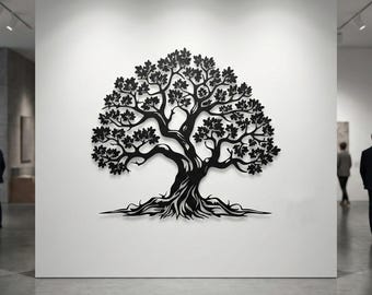 Arbre de Vie Décoration Murale en Métal, Grande Sculpture Murale Métallique, Décor Branches Modernes Inspiré de la Nature