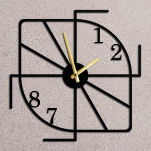 Minimalist Line Metal Wall Clock – Sleek Modern Design, Silent Mechanism, Elegant Wall Art for Living Room, Office & Contemporary Spaces