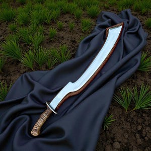 Handmade Egyptian Khopeah Sword - Curved Carbon Steel Blade with Leather Sheath | Ancient Pharaoh Replica | Cosplay, Decor & Gift for Him