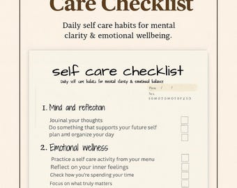 Lista de autocuidado / Bienestar mental y emocional (Descarga PDF A4)