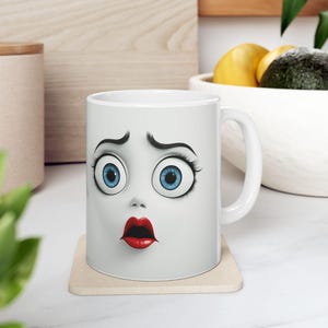 Taza de cerámica con ojos aterradores y caprichosos: regalo único para Halloween, decoración del hogar, amantes del café, coleccionable, diseño de dibujos animados.