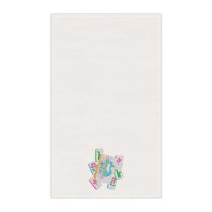 Colorful Mahjong Tiles Tea Towel | Kitchen Linen, Asian Game Design image 4