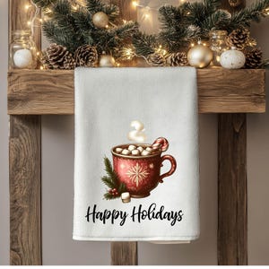 Festive Holiday Tea Towels | Chistmas Kitchen Decor, Gift for Home, Christmas Gift, Holiday Hostess Gift, Gift Idea