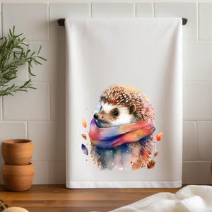 Hedgehog Tea Towels - Whimsical Cotton Kitchen Decor, Cute Gift for Animal Lovers, Home Decor Essentials, Hostess Gift