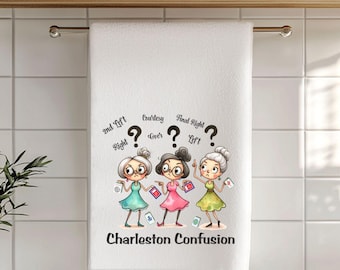 Mah Jongg Charleston Confusion Players Tea Towel
