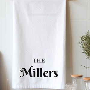 Personalized Kitchen Tea Towel: Custom Cotton, Rustic Home Decor