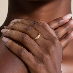 Celestial Wave Ring by Moradiyajems • Curved Diamond Star Ring • Chunky Gold Dome Ring • Summer Jewelry • Perfect Gift for Her