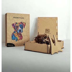 American Staffordshire  Wooden Puzzle – Vibrant Dog Art & Unique Gift – | Exclusive BrushCrafts Design