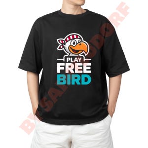 Descarga gratuita de pájaro divertido, águila de dibujos animados, estilo retro de banda de rock PNG, diseño de camiseta de SaintLudorf, descarga digital.