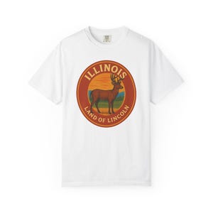 Illinois White-tailed Deer Unisex T-shirt, Land of Lincoln Tee, State Pride Shirt, Deer Lovers Gift, Wildlife Graphic Tee
