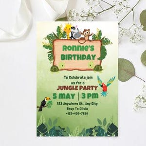 Kids jungle party invite
