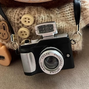 Dollhouse Camera For Collectibles Art Dolls, Labu, BJD, Plush & Toys, Miniature Digital Camera Accessory with flash, Kawaii Style Gadget.