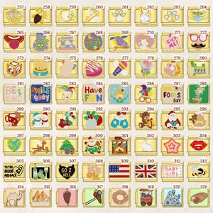 Puede incluir: Una colecci&oacute;n de colgantes de abalorios dorados con varios dise&ntilde;os. Los abalorios incluyen corazones, animales, texto e im&aacute;genes tem&aacute;ticas de vacaciones. Cada abalorio es rectangular con un borde dorado y un dise&ntilde;o detallado y colorido.