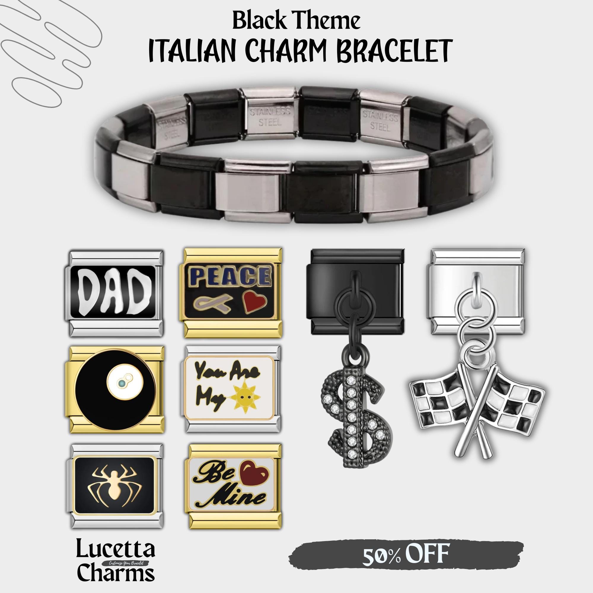 Silver and Black Bracelet