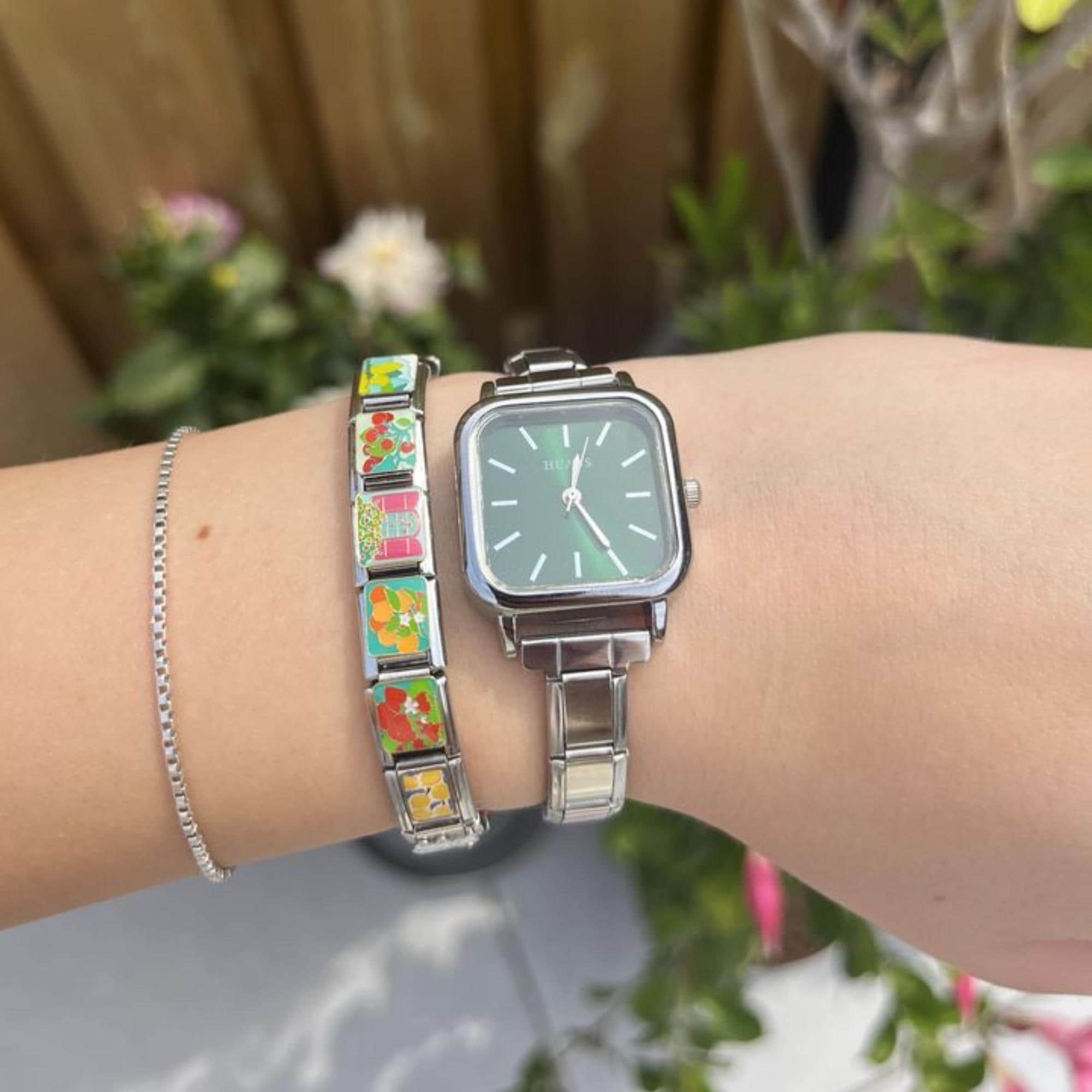 Italian charm bracelet watch face - Etsy 日本