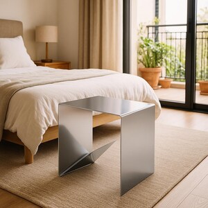 Bedside table - End table - Small side table - Reading - table - Bedside table - Bedroom decor - Home furniture - Metal - Handmade furniture