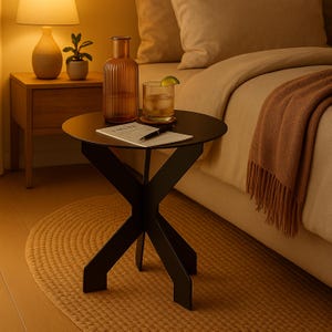 Round Coffee Table - Metal - Furniture - College dorm decor - Outdoor furniture - Living room Furniture - Table - Side table - Night stand