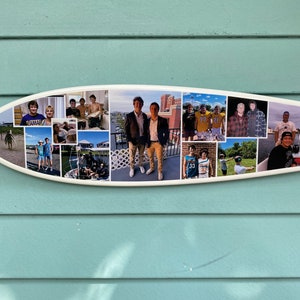 Surfboard wall decor photo board, Photos memories Surfboard Sign, surf decor art gift idea custom design, beach decor