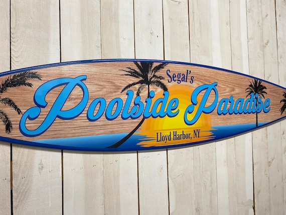 Personalized Aloha Surfboard Sign: Beach Tiki Decor - Etsy