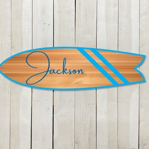 Surfboard Sign for Nursery or Child&#39;s Room, Personalized sign, Surfboard name sign for nursery decor, Teen Room, Kids Room