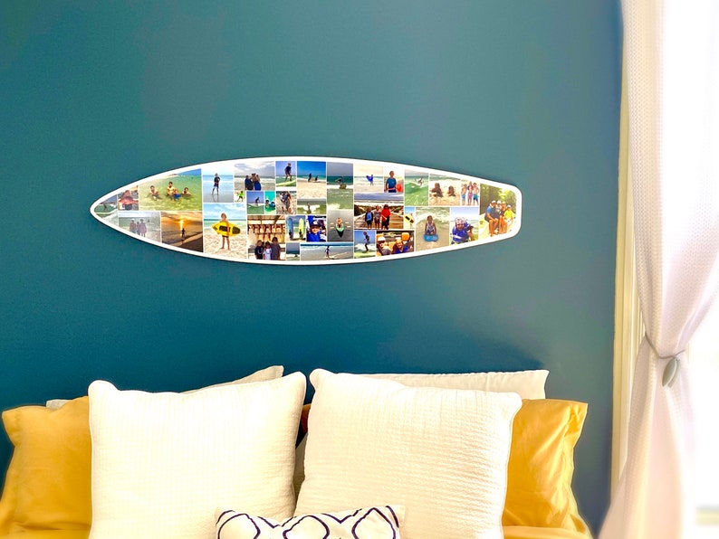 Surfboard Wall Decor Photo Board Photos Memories Surfboard Etsy