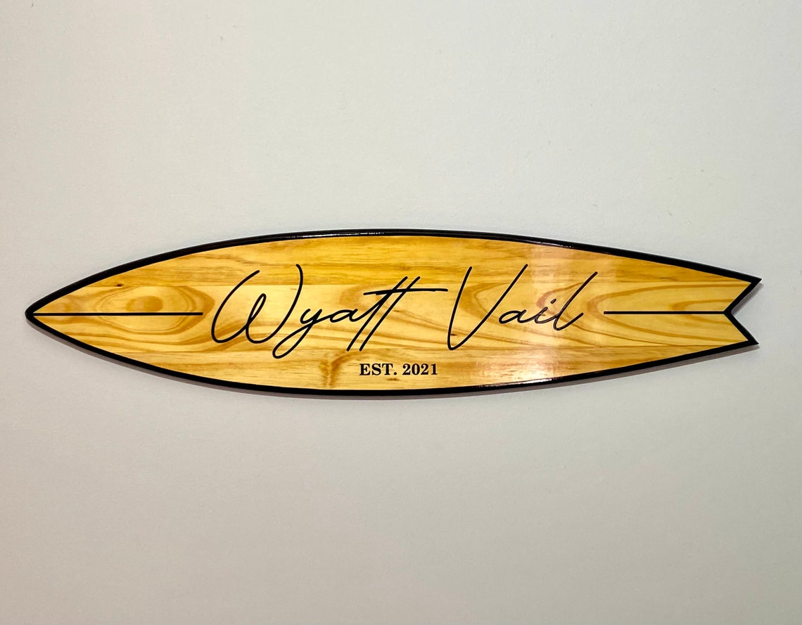 Personalized Surfboard Signs Wall Art Surf Decor Surfboard Etsy