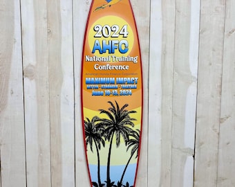 Custom Vertical Surfboard Sign, Company Logo, Beach Decor