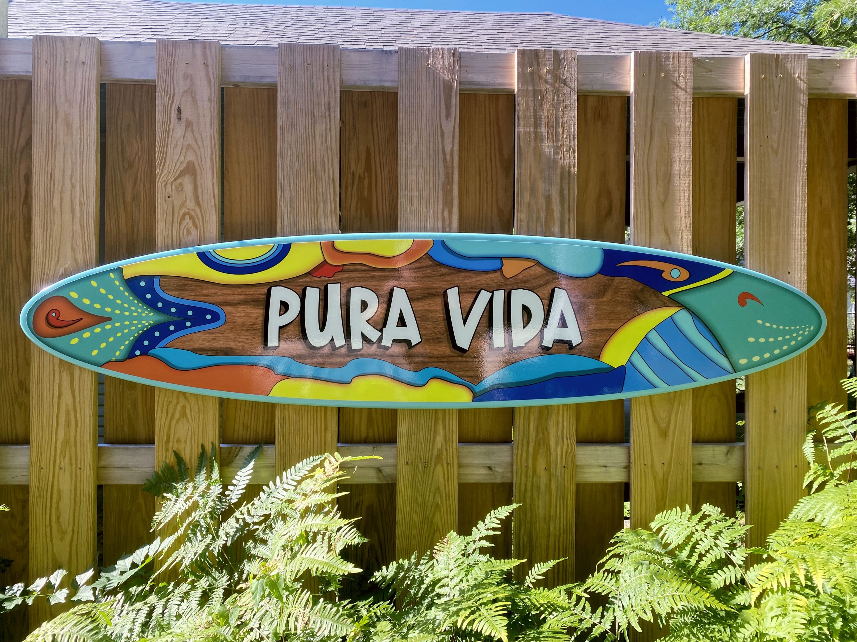 Pura Vida Surfboard Decor Wall Art Personalized Surf Sign Beach
