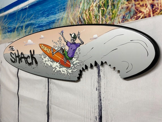 Surfboard Decor Shark Bite Custom Surfboard Wall Art Beach 