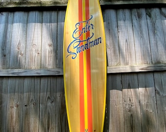 Vertical Surfboard Wall Sign, Custom Beach House Decor, Tall Coastal Art