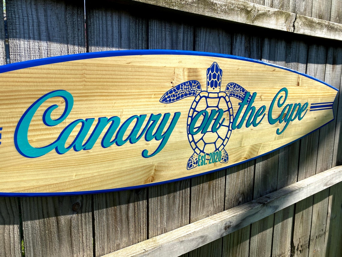 Personalized Surfboard Signs Aqua Blue tone customized Etsy