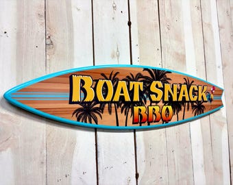 Surfboard Signs Personalized: Beach House, Tiki Bar Decor, Coastal Wall Art