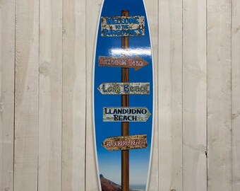 Personalized Surfboard Sign: Coastal Beach Decor Wall Art