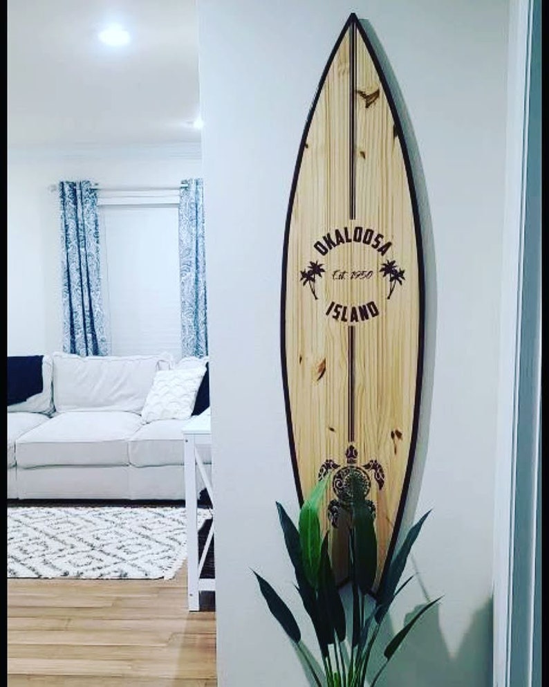 Surfboard Decor Sign Vertical Personalized Surfboard Wall Etsy