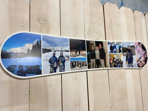 Snowboard, Personalized Snowboard Photo Collage: Mountain Lodge Decor