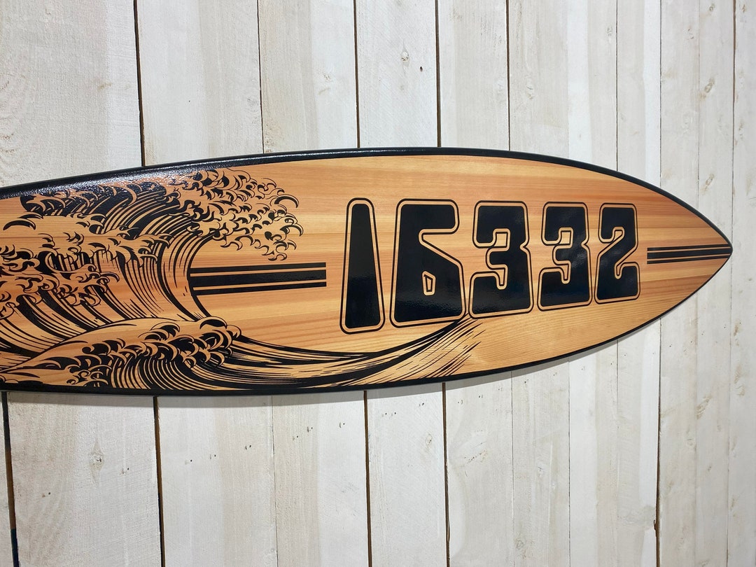 Surfboard Address Sign, Custom House Number Surf Art, Surfboard House