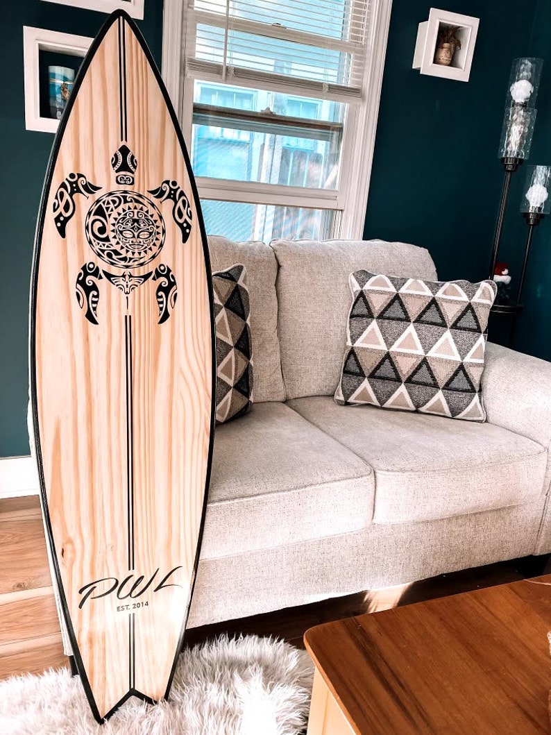 Surfboard Decor Sign Vertical Personalized Surfboard Wall Etsy