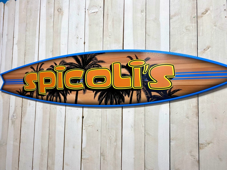 Surfboard Sign Personalized: Beach Theme Tiki Bar Decor - Etsy