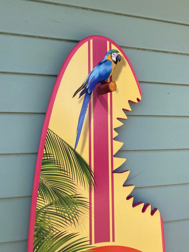 Surfboard Decor Shark Bite Custom Surfboard Wall Art Beach Etsy
