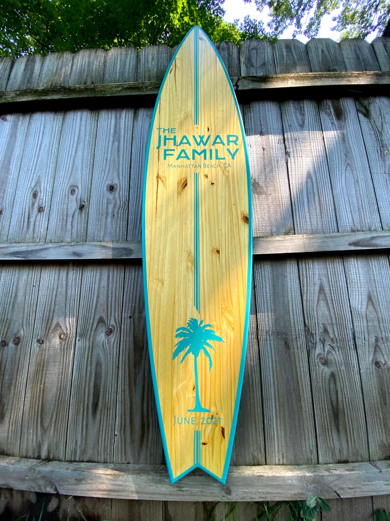 Surfboard Decor Sign Vertical Personalized Surfboard Wall Art Etsy