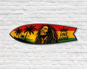 Bob Marley One Love Surfboard Sign
