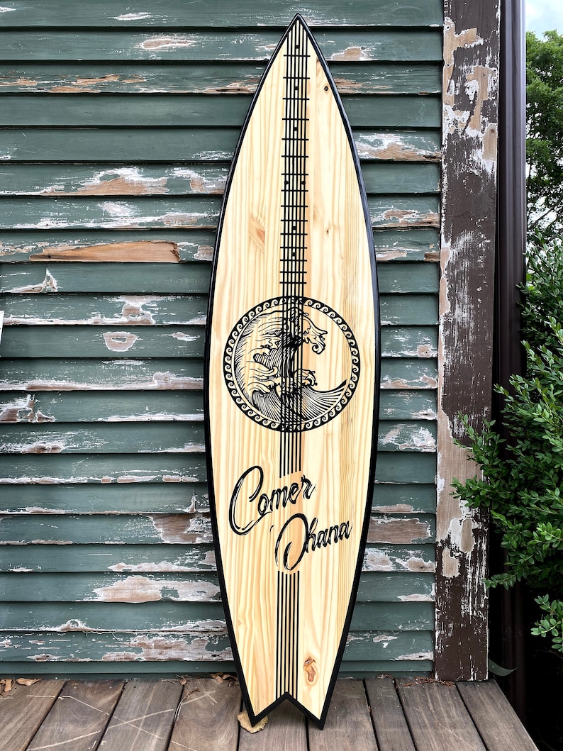 Surfboard Decor Sign Vertical Personalized Surfboard Wall Etsy