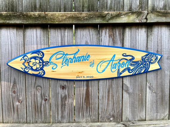 Wedding Surfboard Sign Surfboard Personalized Sign Beach Wedding Gift Customized Wall Art Wedding Surfboard Sign Coastal Wedding Etsy