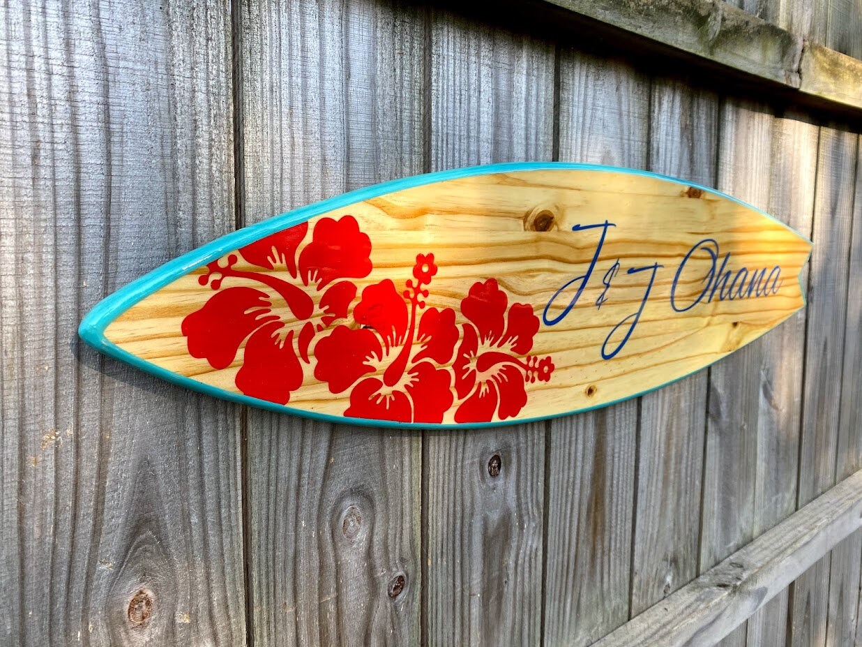 Surfboard Aloha Hawaii Surfboard Wall Art Signs Beach Tiki