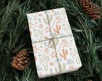 Wüsten Kaktus Muster Geschenkpapiere | Southwestern Cactus Geschenkpapier