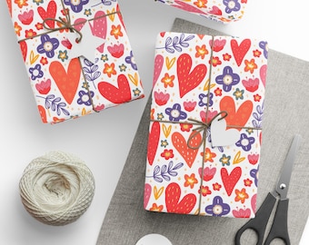 Colorful Floral Tulip Pattern Wrapping Paper | Bright Spring Gift Wrap