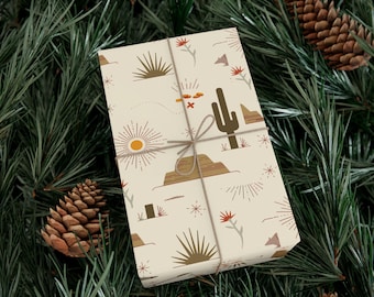 Western Desert Kaktus Geschenkpapier: Von der Natur inspiriertes Geschenkpapier